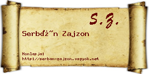 Serbán Zajzon névjegykártya